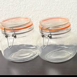 5 Airtight Glass Jars 