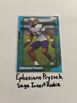 Ephesians Prysock San Francisco 49ers CB Sage Short Print Insert Rookie Card.
