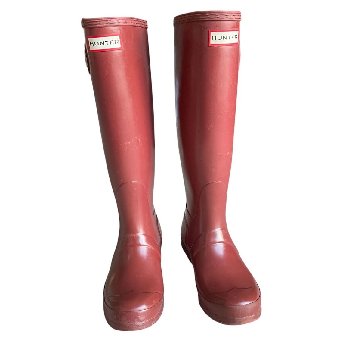 HUNTER Original Tall Red Maroon Gloss Rain Boot Wellingtons Women's Size 5