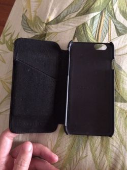 Black leather phone case wallet