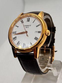 Tissot 1853 Gold-Tone Watch with Leather Strap