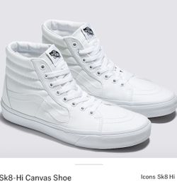 New Vans SK 8 Ultimate White High top Men 7.5 Women 9