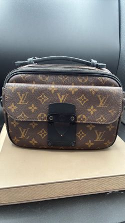 Louis Vuitton S-Lock Messenger bag in Monogram Macassar canvas.