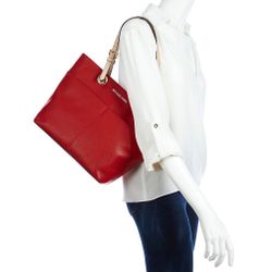 Michael Kors Bedford Pebbled Leather Pocket Tote Shoulder Bag