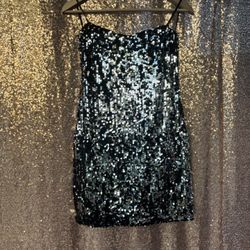 Black And Silver Sequence Dress