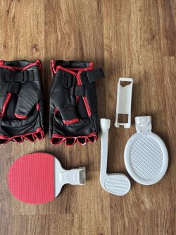 Wii Sports Accessory Bundle - Tennis, Golf, Ping Pong & Boxing Gloves - AS-IS Condition