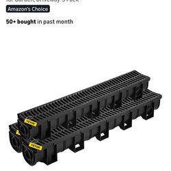 Channel Drain with Plastic Grate, 5.9x5.1-Inch (9packs)