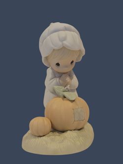 Precious Moments Porcelain Figurine – "October" (Calendar Girl Series)