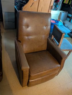 Brown Faux Leather Recliner Chair