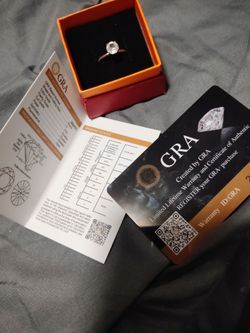 GRA Moissanite Solitaire Ring with Certificate
