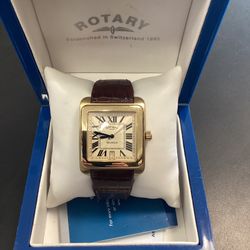 Men’s Rotary Mecanique Leather Band Watch 