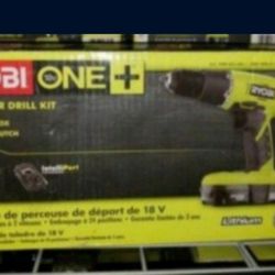 New Ryobi 18V ONE+ Lithium-Ion Cordless 3/8 in. Drill/Driver Kit with 1.3 Ah Battery and Charger P180