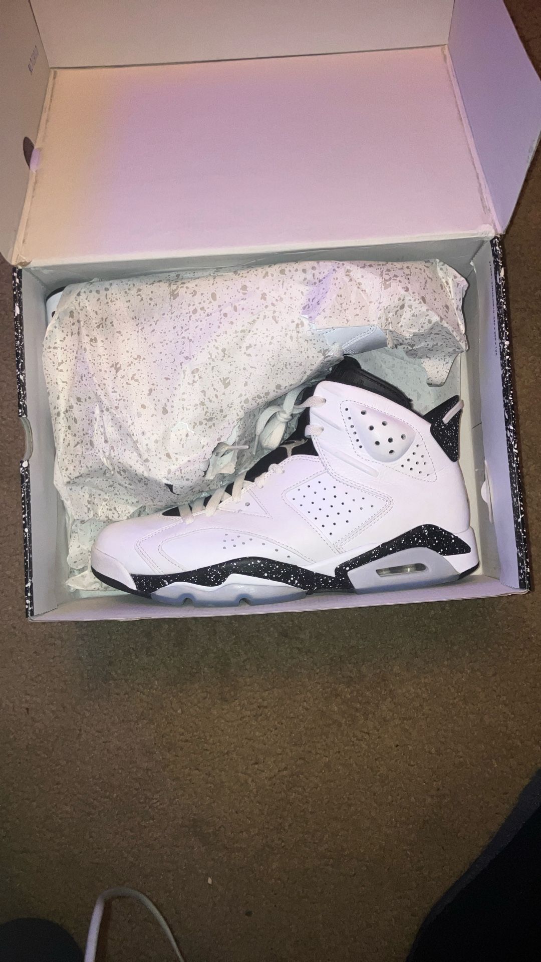 Jordan six black and white