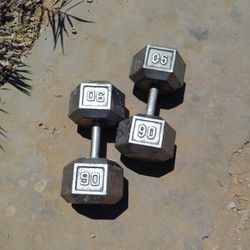 90lb Hex Dumbbells 