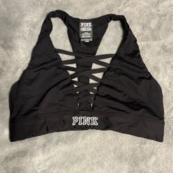 PINK Victoria's Secret Black Ultimate Sports Bra