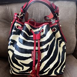 Dooney & Bourke Zebra Bucket Bag 