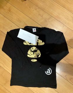 AAPE Long Sleeve (black with gold Ape logo) size medium