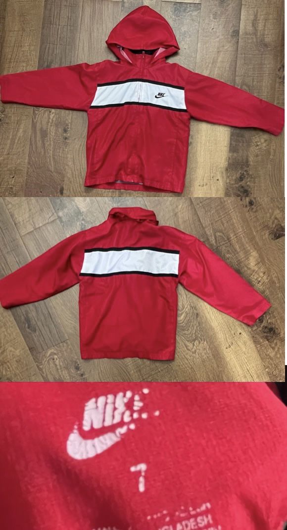 Nike Unisex Boy Girl Youth Windbreaker Raincoat Jacket Sz 7