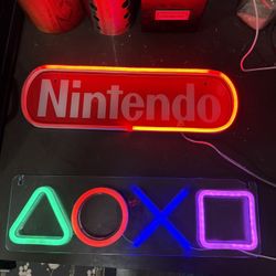 Nintendo And PlayStation Light Up Signs
