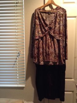 Dressy Purple Multi Color Blouse with Dark Purple Skirt