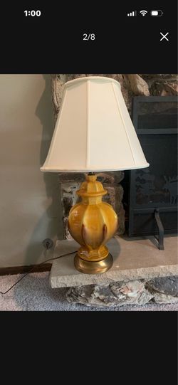 Mid Century drip glaze lamp