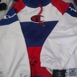 Champion Fleece White, Red, Blue