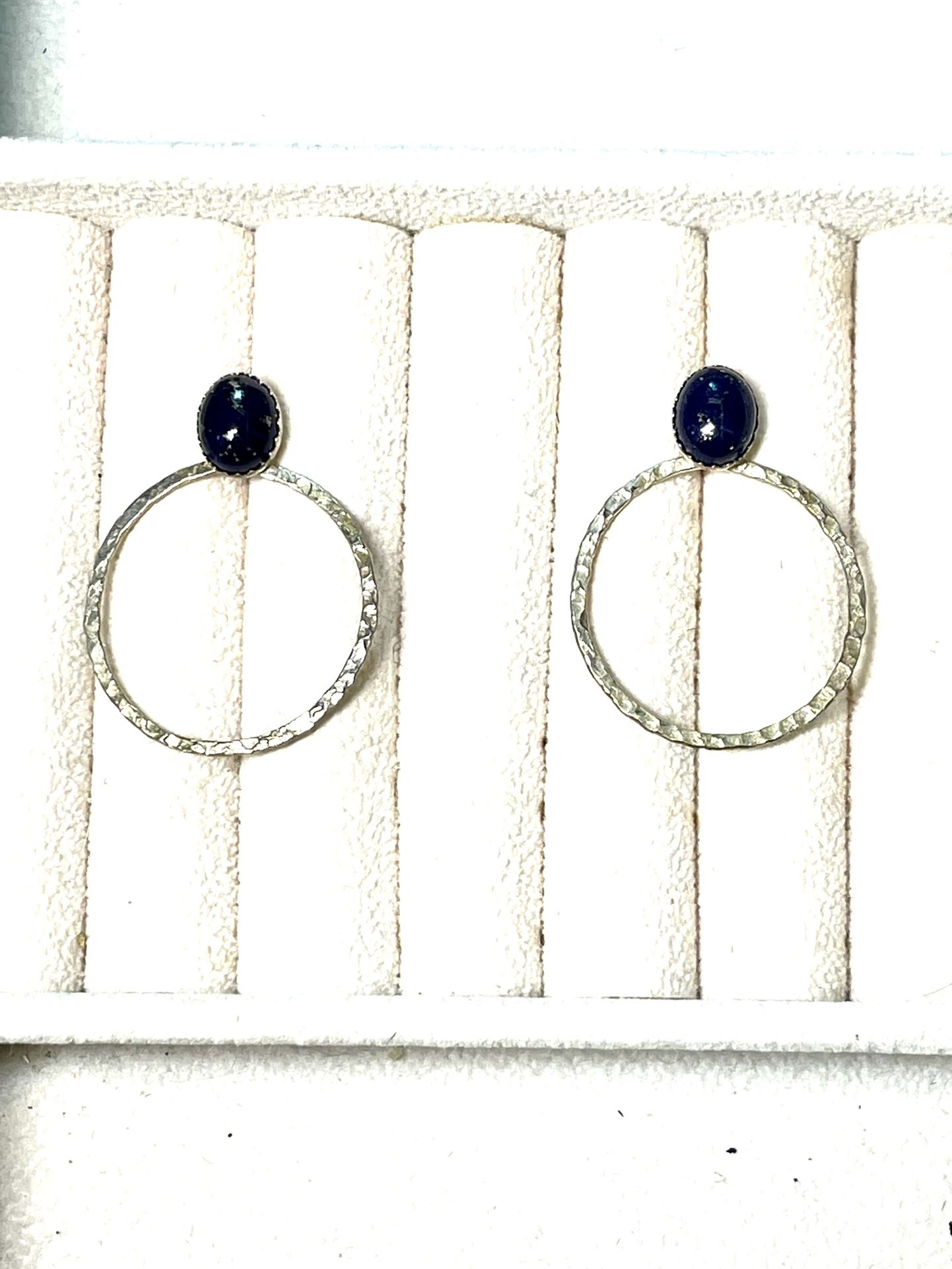 Lapis Hoop Jacket Earrings