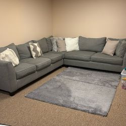 Grey Sectional Couch With Removal Cushions