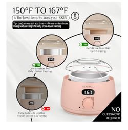 KOTAMU Wax Kit Pink Digital Hair Removal Waxing Kit for Women & Men Hot Wax Warmer Pot for Face, Eyebrow, Body, Brazilian, Bikini, Sensitive Skin Waxi