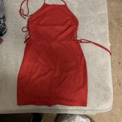Forever 21 Halter Too Dress Dark Orange 