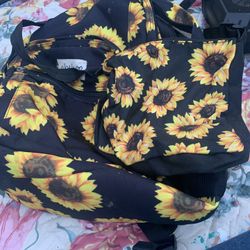 Sunflower Book Bag With Matching Over The Shoulder 
