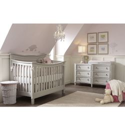 4-PC Crib + Toddler Rails + Dresser + Changing Table 