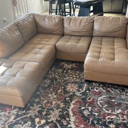 Brown Leather Couch 