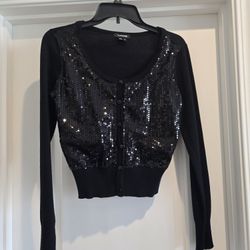 Black Sequin Cardigan Sweater