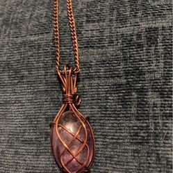 Translucent Amethyst Wire Wrap Pendant