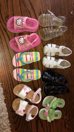 8 pair of toddler girl shoes size 8.