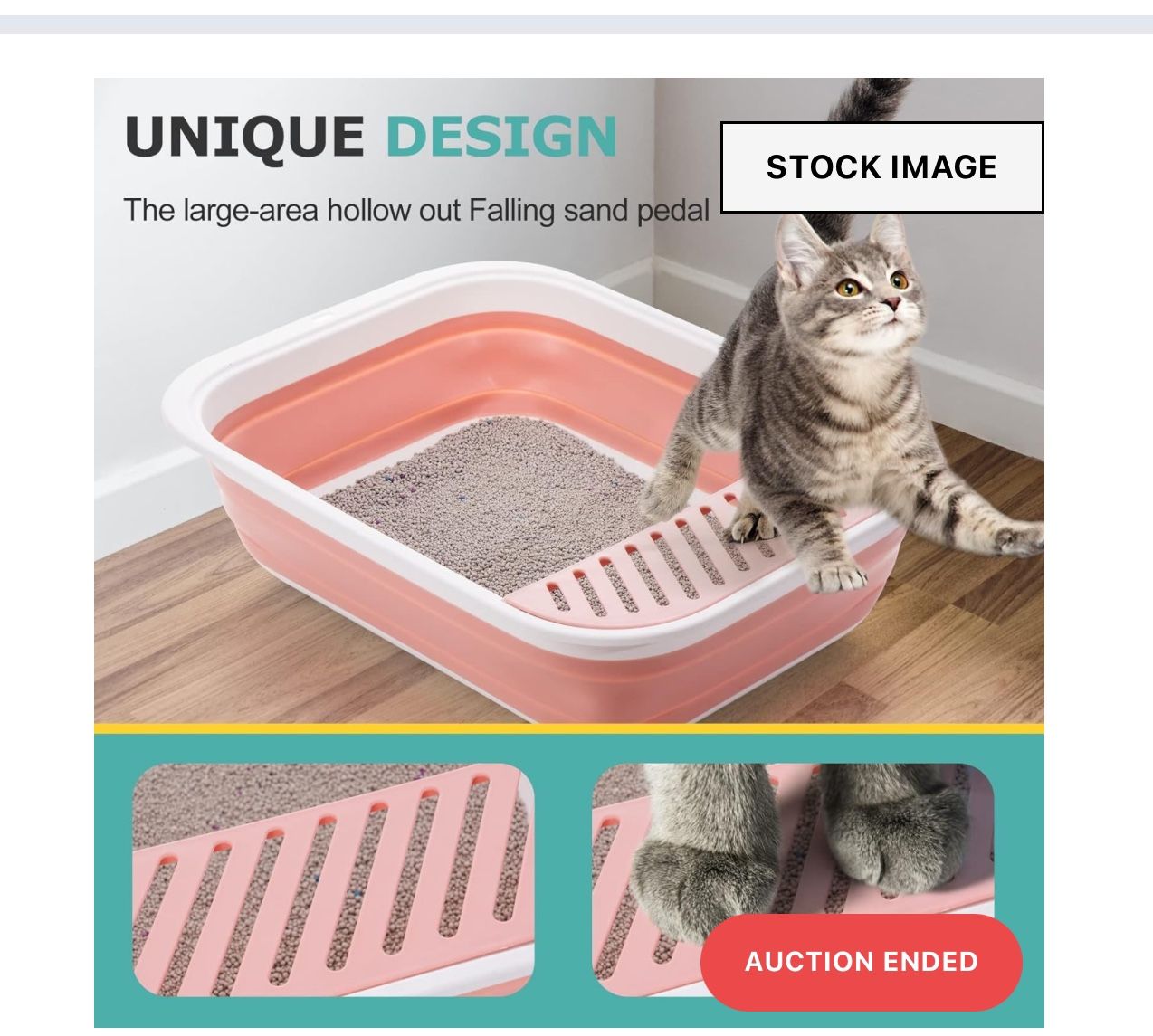 TomteNisse Open Top Cat Litter Box, Large Foldable Cat Potty Height-Adjustable Sides Anti-Splash, Open Air Kitty Litter Pan No Smell, Cat Toilet Easy