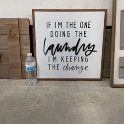 Laundry Canvas Sign 