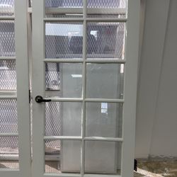 Double Wood & Glass Doors