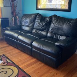 Leather couches W Bed