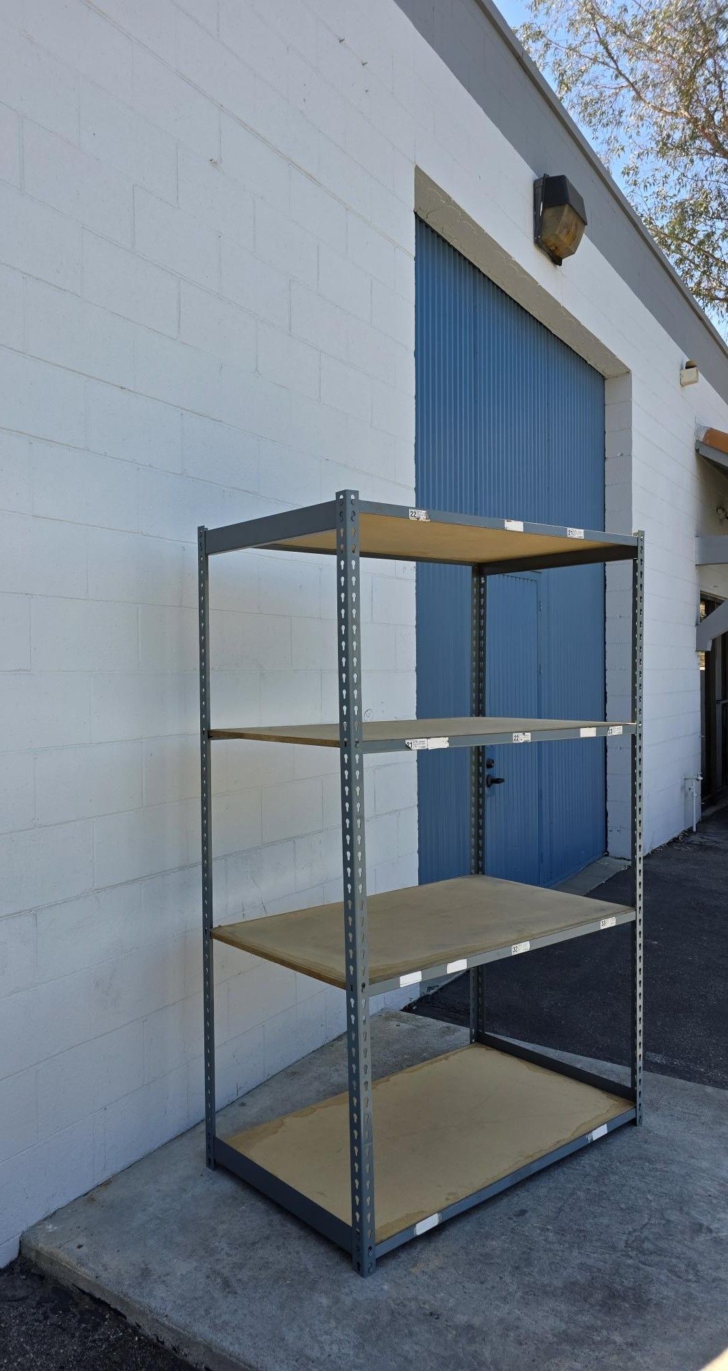 Warehouse Quality  48 in W x 24 in D Used Steel Boltless 4 Tier Level Supply Office Storage Rack Delivery Available