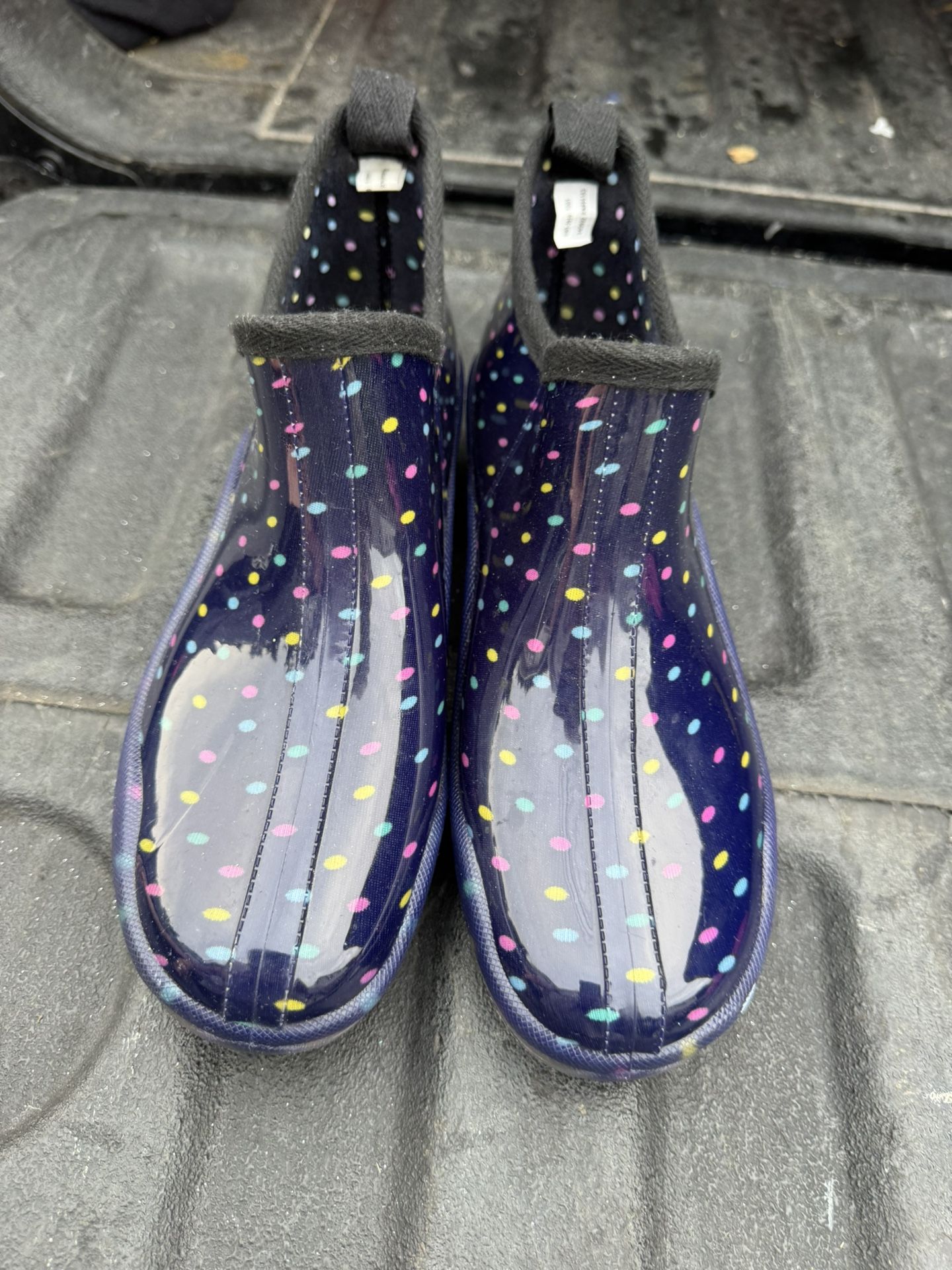 Capelli New York Womens Ankle Rain Boot Size 10 Polka Dots