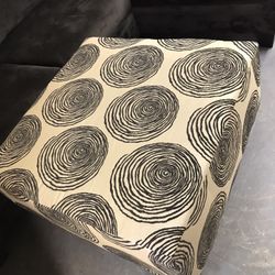 Abstract Khaki & Brown Ottoman 