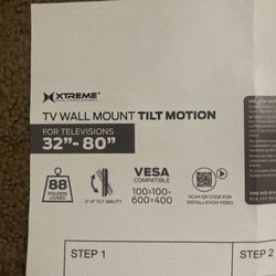 Xtreme TV Wall Mount Tilt Motion 32"-80" Black