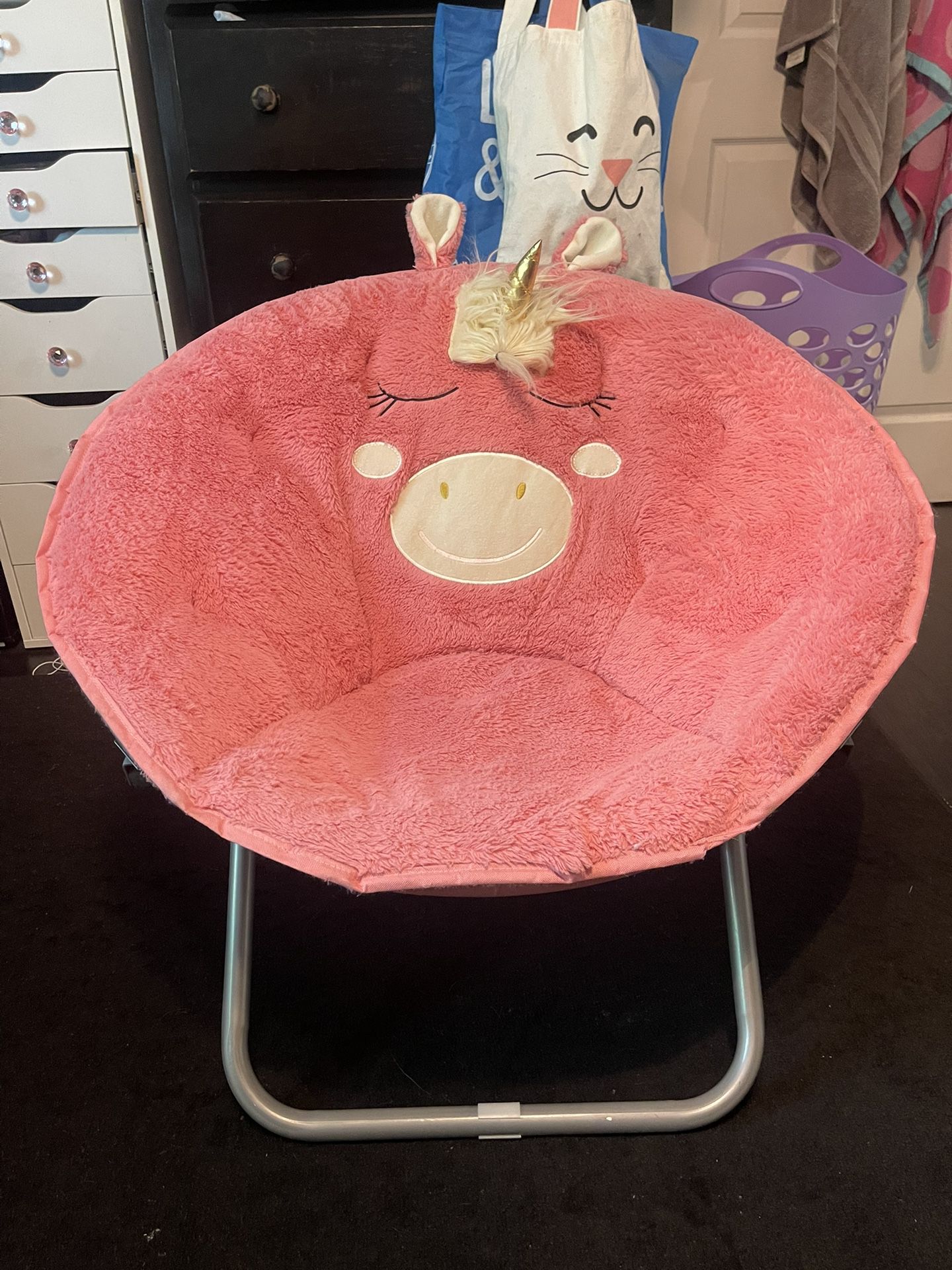 Pink unicorn folding chair for kids $40