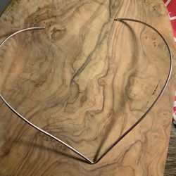 Sterling Heart Stiff Collar Pendant Holder 