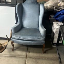 Drexel Blue High Back Chair Elegant Chair Vintage High Dollar