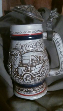 antique ford glass mug