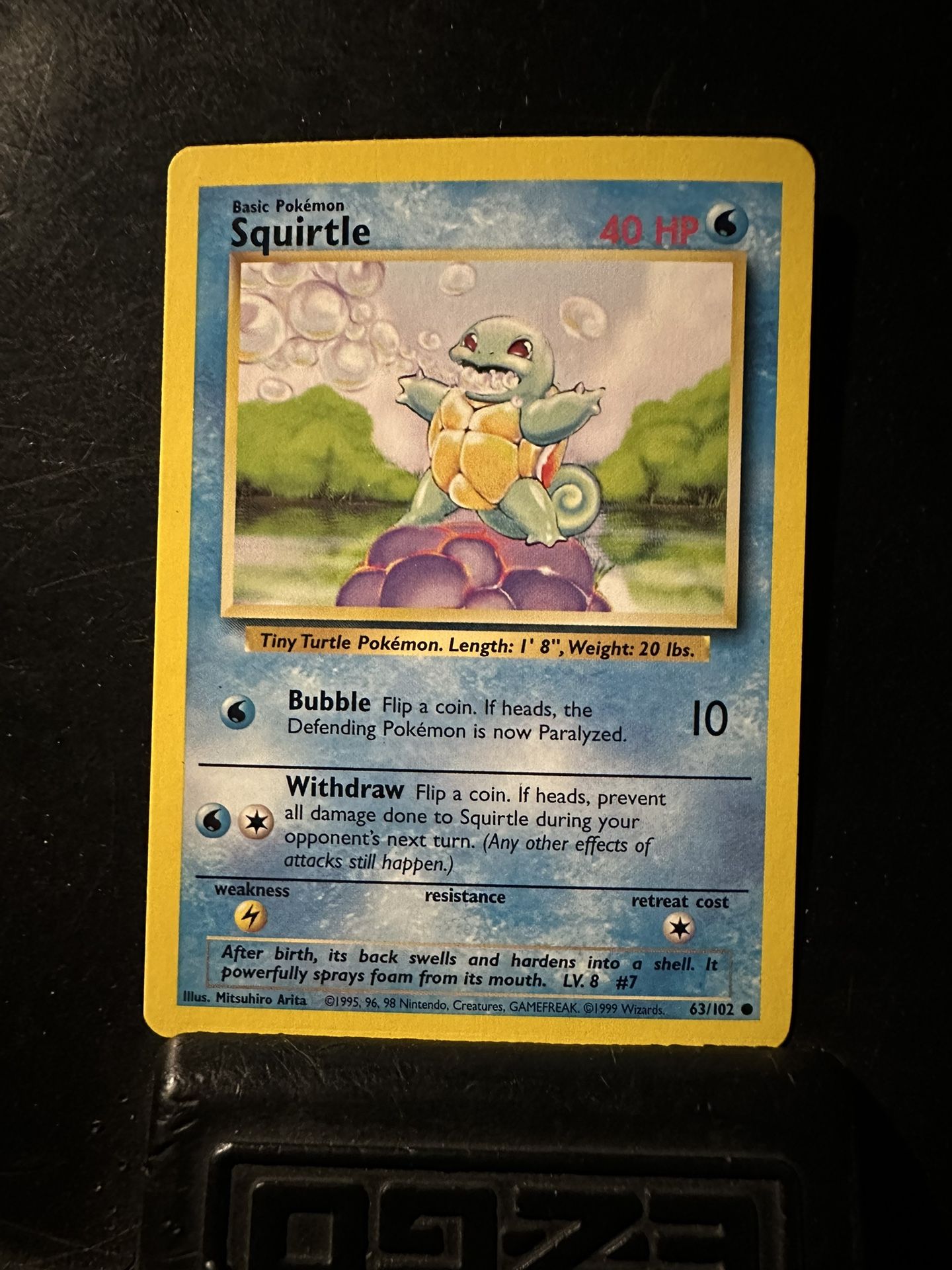1999 #63 Squirtle Pokemon Card