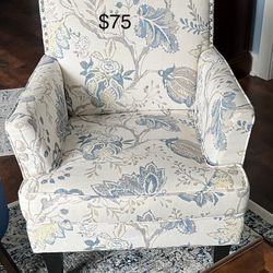 Blue Floral Pattern Arm Chairs ~ 2 For $150 or $75 Each